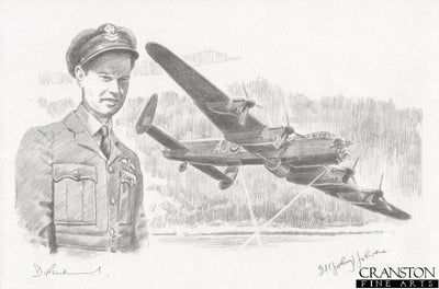 Tribute to the 617 Sqn Dambusters Crew of Lancaster AJ-L by David Pentland. [Original Drawing]