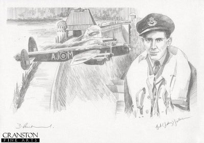 Tribute to the 617 Sqn Dambusters Crew of Lancaster AJ-M by David Pentland. [Original Drawing]