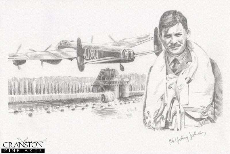 Tribute to the 617 Sqn Dambusters Crew of Lancaster AJ-A by David Pentland. [Original Drawing]