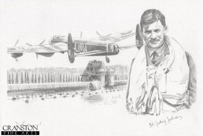 Tribute to the 617 Sqn Dambusters Crew of Lancaster AJ-A by David Pentland. [Original Drawing]