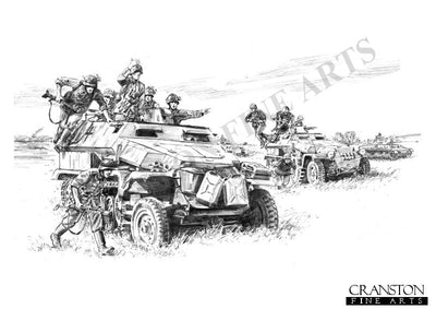 Panzer Grenadiers by David Pentland. [Original Drawing]