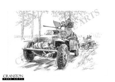 Wittmann on Patrol by David Pentland. [Original Drawing]