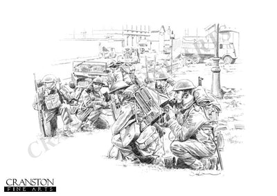 Rearguard at Dunkirk by David Pentland. [Original Drawing]