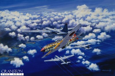 Mission to Yokohama, Japan, June 1944 by David Pentland. [Original Painting]