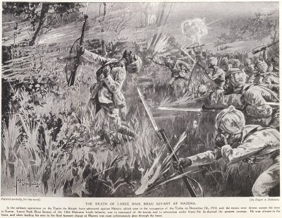 The Death Of Lance Naik Bhau Savant At Mazera. [print]