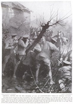 Corporal Potter and his Men Holding at Bay an Overwhelming Force of German Cavalry. [print]