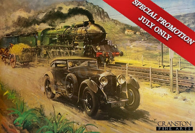 Bentley v Blue Train by Terence Cuneo. [print]