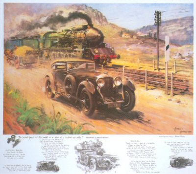 Bentley v Blue Train by Terence Cuneo [Print]