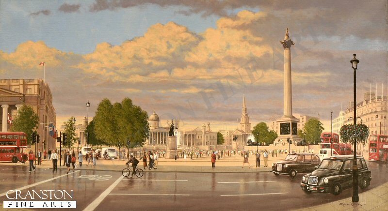 Trafalgar Square - Evening by Graeme Lothian. [Original Painting]