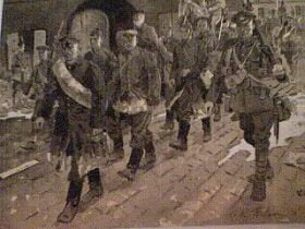German Prisoners being Marched into Captivity 1917 by Gordon Wilson. [Original Painting]