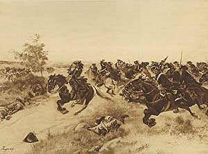 Battle of Blenheim, 1704 by Henry Dupray. [Antique]