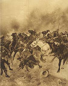 Battle of Marston Moor, 1644 by Henry Dupray. [Antique]