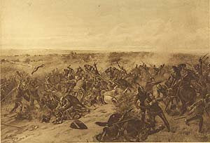 Battle of Crecy, 1346 by Henry Dupray [Antique]