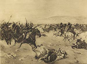 Charge of the Heavy Brigade (Balaclava), 1854 by Henry Dupray [Antique]