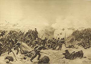 Siege of Sebastopol, 1854 by Henry Dupray. [Antique]