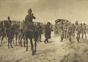 Surrender of Paardeburg, 1900 by Henry Dupray. [Antique]