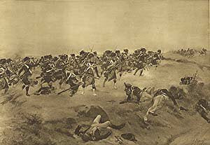 Battle of Quatre Bras, 1815 by Henry Dupray. [Antique]