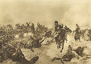 Battle of Fuentos DOnoro, 1811 by Henry Dupray. [Antique]