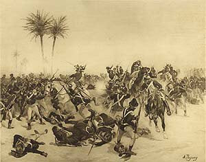 Battle of Canopees, 1801 by Henry Dupray. [Antique]
