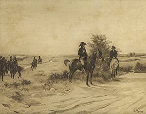 Wellington at Waterloo, 1815 by Henry Dupray. [Antique]