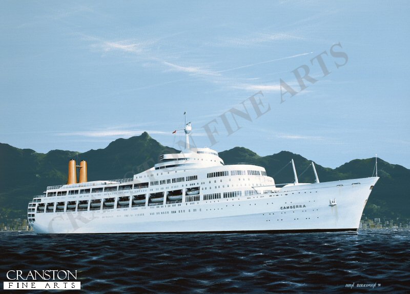 P&O Ocean Liner SS Canberra by Ivan Berryman. [Postcard]