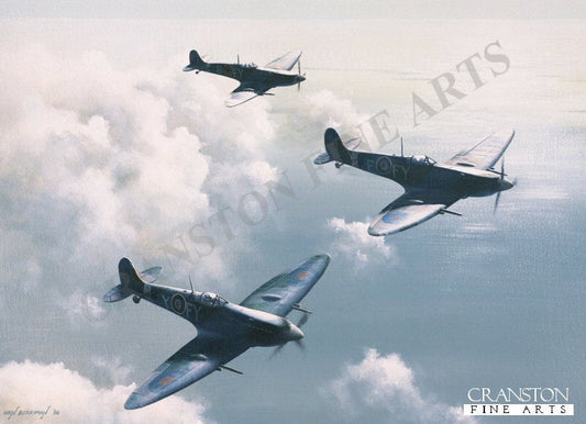 Spitfires of No.611 West Lancashire Squadron by Ivan Berryman. [Postcard]