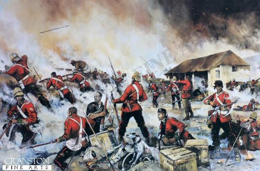 Rorkes Drift 22nd January 1879 - Defending the Store House by Jason Askew. [Postcard]
