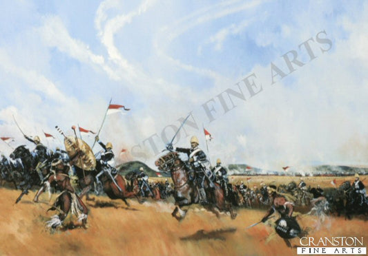 Ulundi 4th July 1879 - Charge of the 17th Lancers by Jason Askew. [Postcard]