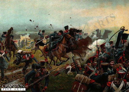 Die Schlacht bei Leipzig : Der Angriff des Brandenburgischen Husaren Regiments von Zeiten No3 bei Mockern, 16th Oktober 1813 by R Knotel. [Postcard]
