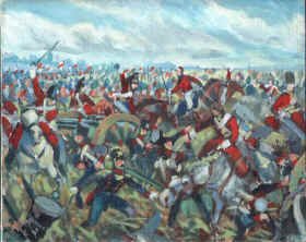 Original Oil Study of the Union Brigade painting by Mark Churms. [Original Painting]