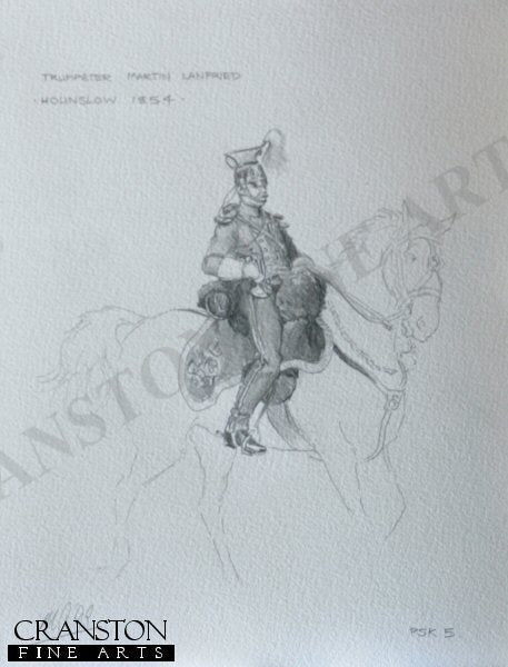 Trumpeter Martin Lanfried, Hounslow 1854 by Mark Churms. [Original Drawing]