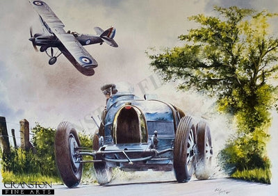 Bugatti Type 35 and Hawker Hector by Bob Murray [print]