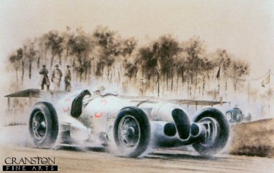 Mercedes 125 at Donington 1937 by Bob Murray [print]