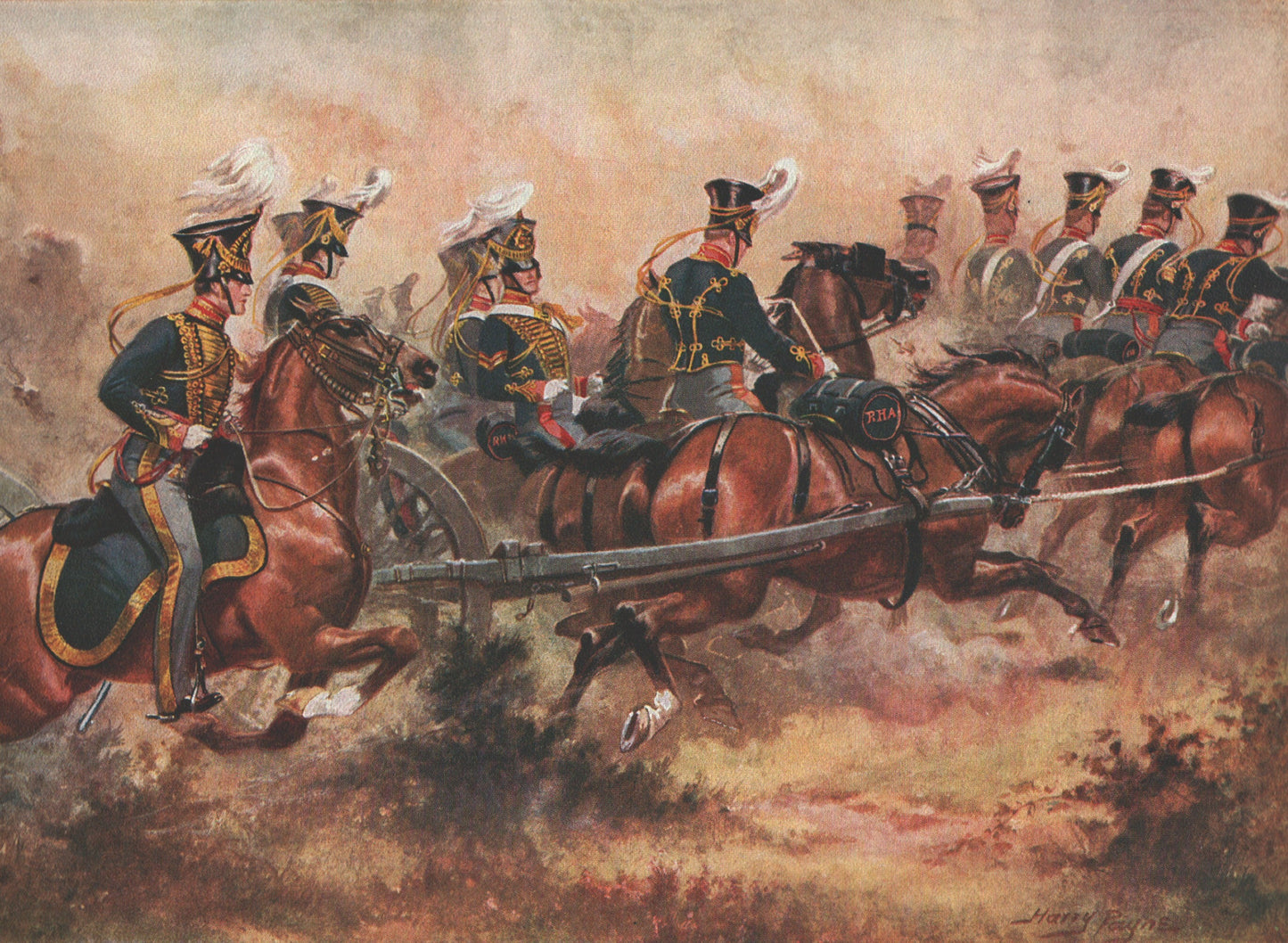 Royal Horse Artillery c.1832 by Harry Payne [Postcard]