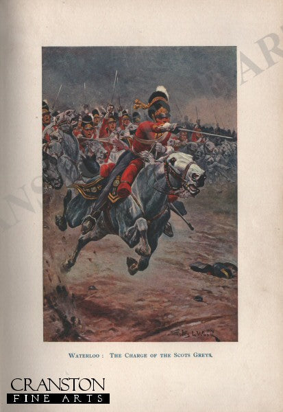 Waterloo, The Chage of the Scots Greys by Stanley Wood. [Antique]