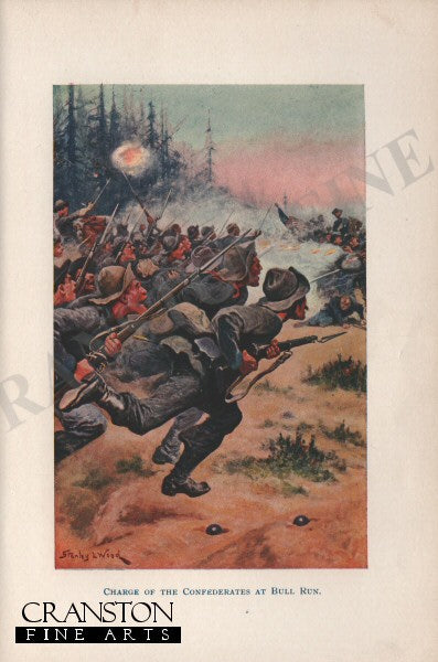 Charge of the Confederates at Bull Run by Stanley Wood. [Antique]