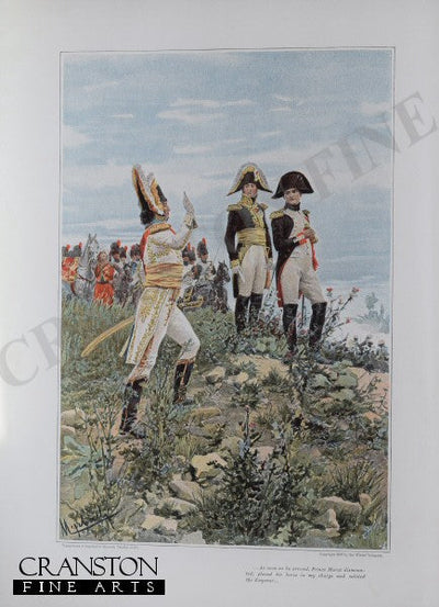 Prince Murat Saluting The Emperor Napoleon by Felician Myrbach. [Antique]