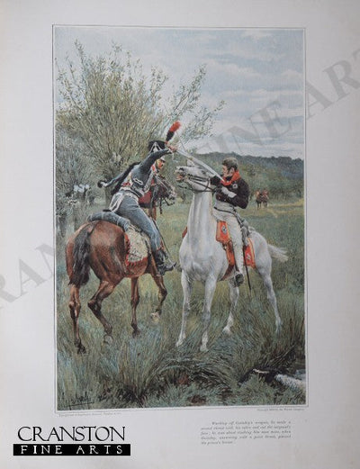 Prince Louis of Prussia and Sergeant Guindey by Felician Myrbach. [Antique]
