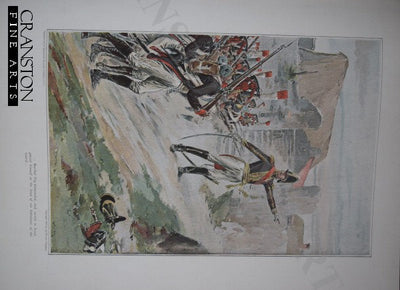 Marshal Ney at the Greneaux Farm-house by Marius Roy. [Antique]