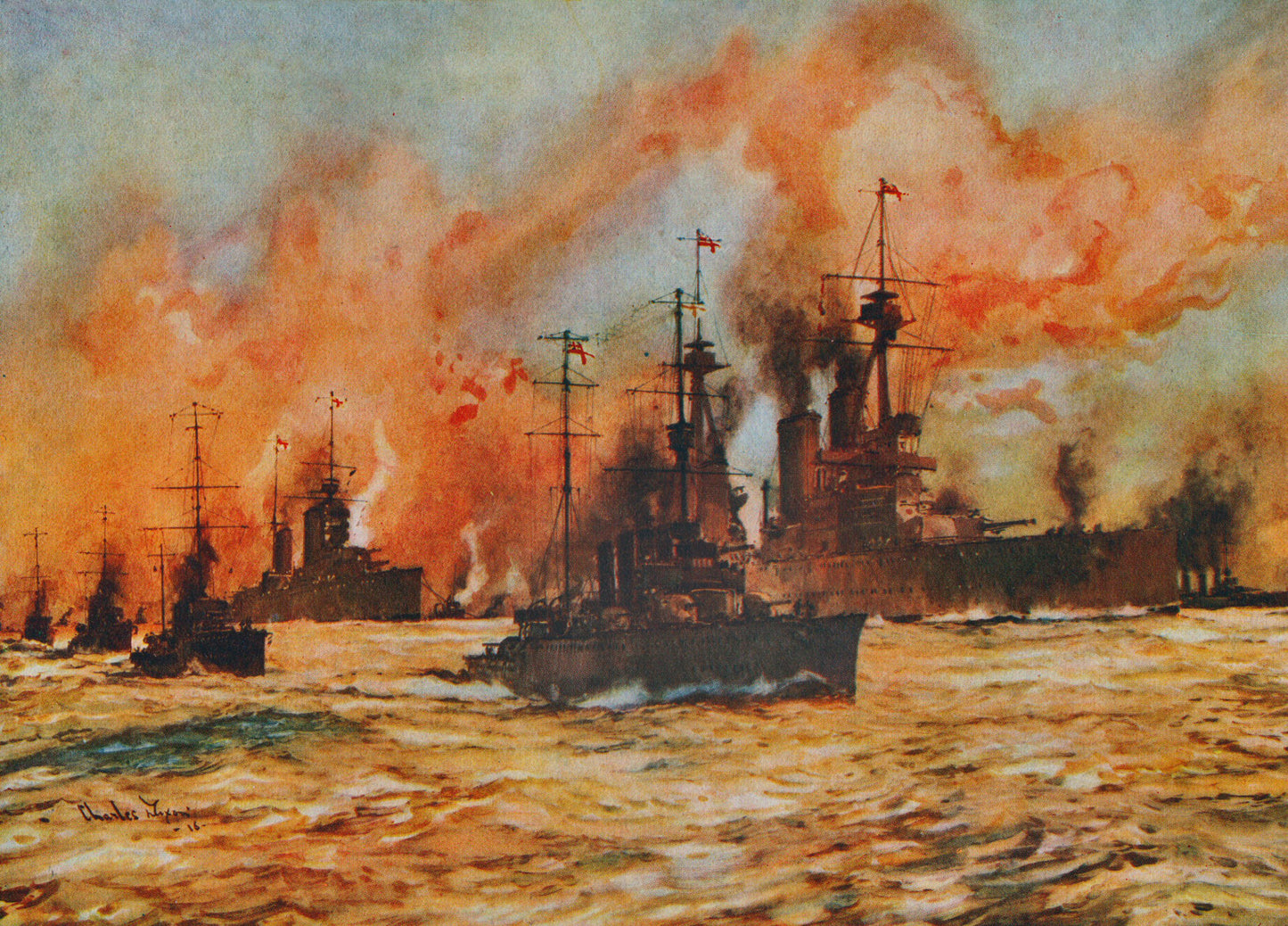 The Battle of The Dogger Bank by Charles Dixon [Postcard]