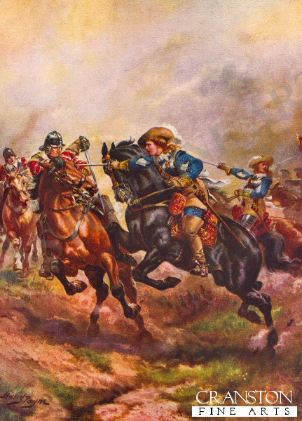 Prince Rupert's Cavalry Charging at Edgehill by Harry Payne [Postcard]