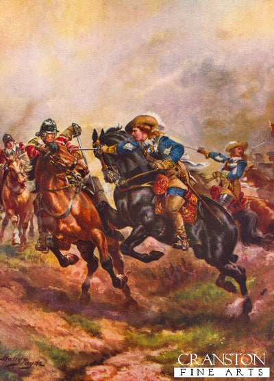 Prince Ruperts Cavalry Charging at Edgehill, 1642 by Harry Payne [Postcard]