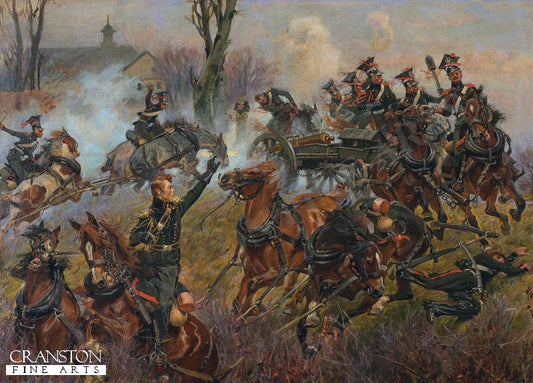 (Detail from) Battery on fire, Raszyn by by Wojciech Kossak. [Postcard]
