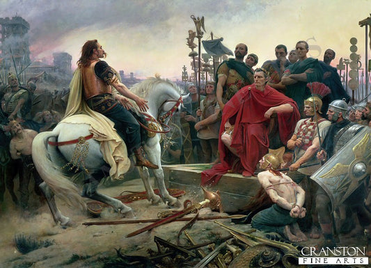 Vercingetorix Throws Down His Arms at the Feet of Julius Caesar by Lionel Royer [Postcard]