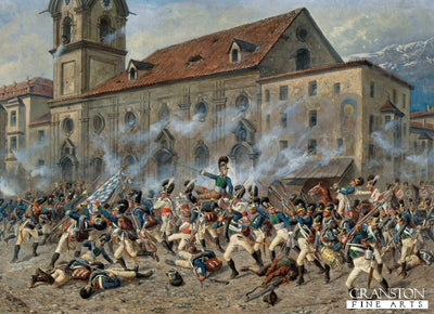 Karl Freiherr von Ditfurth fighting the Tyroleans by Louis Braun [Postcard]