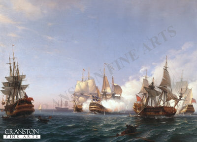 The Oland, Fighting with English Men-of-War in 1704 by Albert Berg [Postcard]