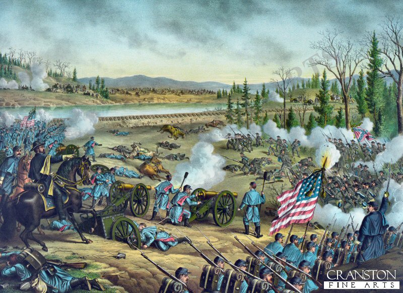 The Battle of Stones River - December 31st 1862 by Louis Kurz [Postcard]