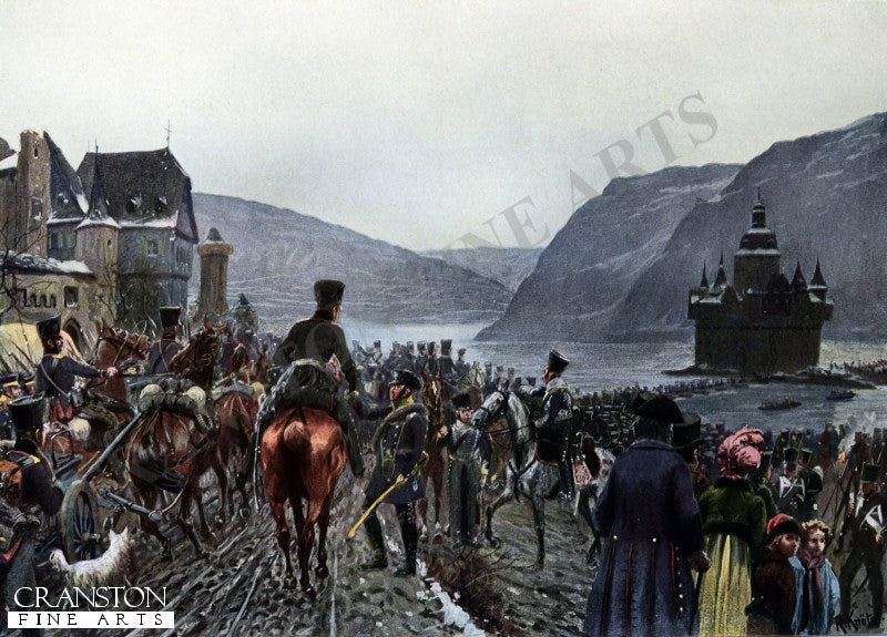 The Crossing of the Prussian Army Over the Rhine by Richard Knotel [Postcard]