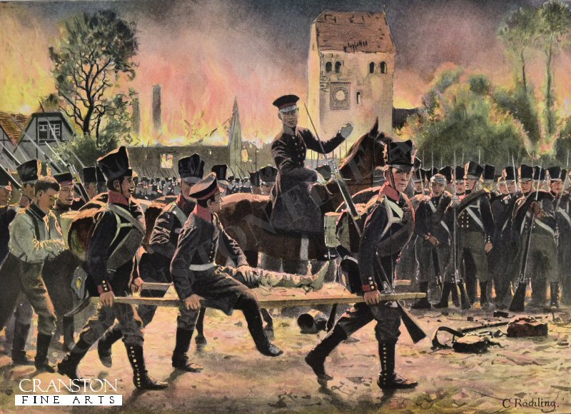 General von Scharnhorst Wounded at Großgörschen - May 2nd, 1813 By Carl Rochling [Postcard]