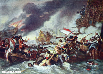 The Battle of La Hogue by Benjamin West  [Postcard]